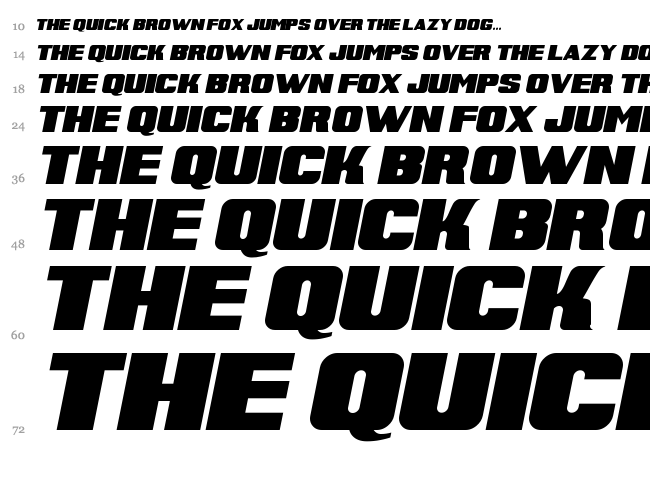 Super Retro M54 font waterfall